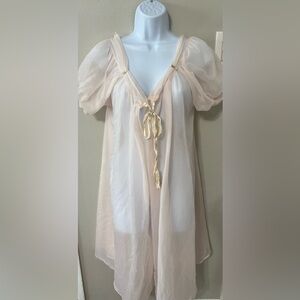 Vintage 1960s Lissette by Al Sterling Sheer Peignoir Robe Mid-Century Lingerie